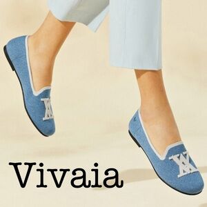 Vivaia Denim Round Toe Knitted Loafers Size 38